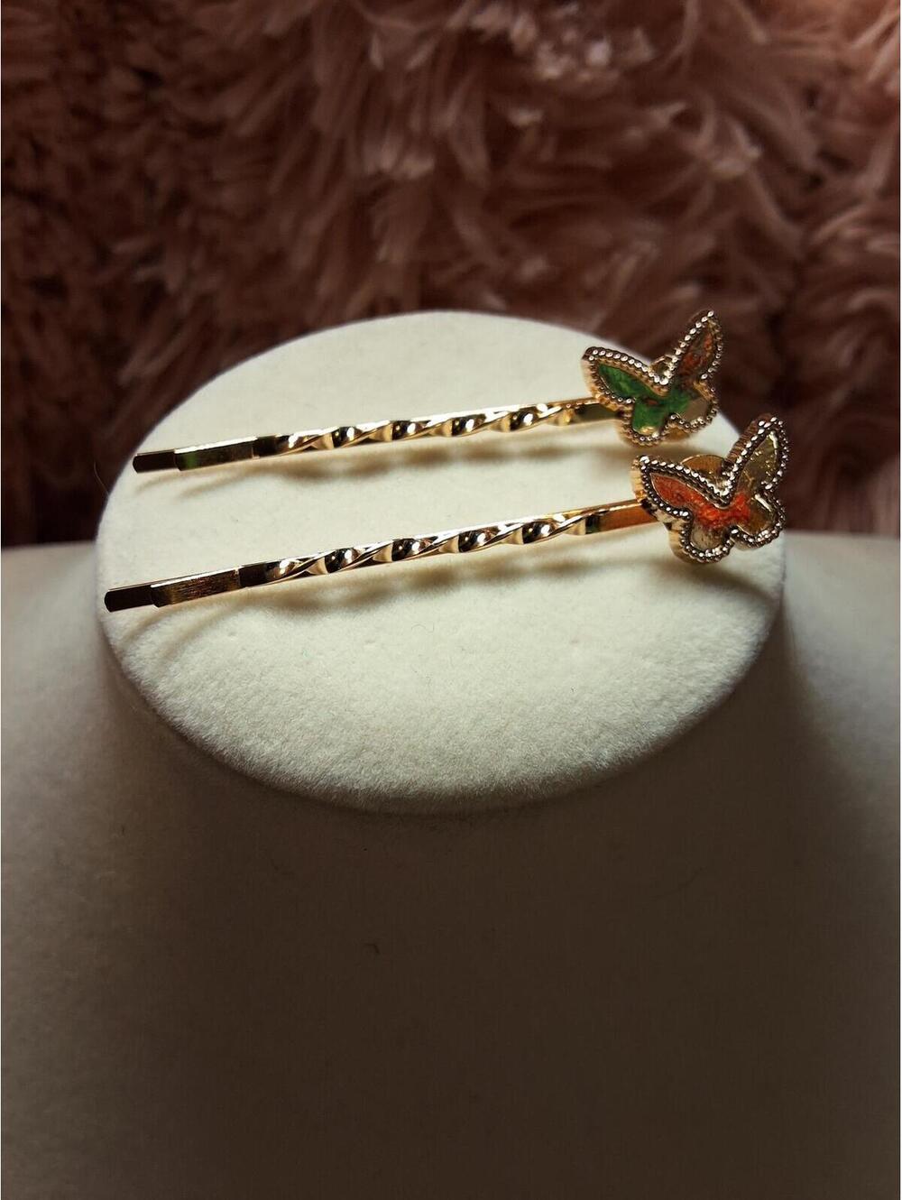 BUTTERFLY BOBBY PINS 2 COUNT GOLD